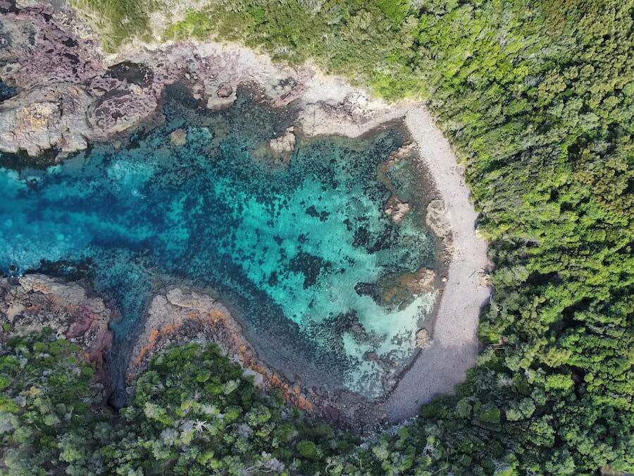 Aerial view Bushrangers Bay at Bass Point