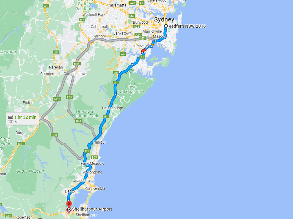 Sydney_via_M1_directions